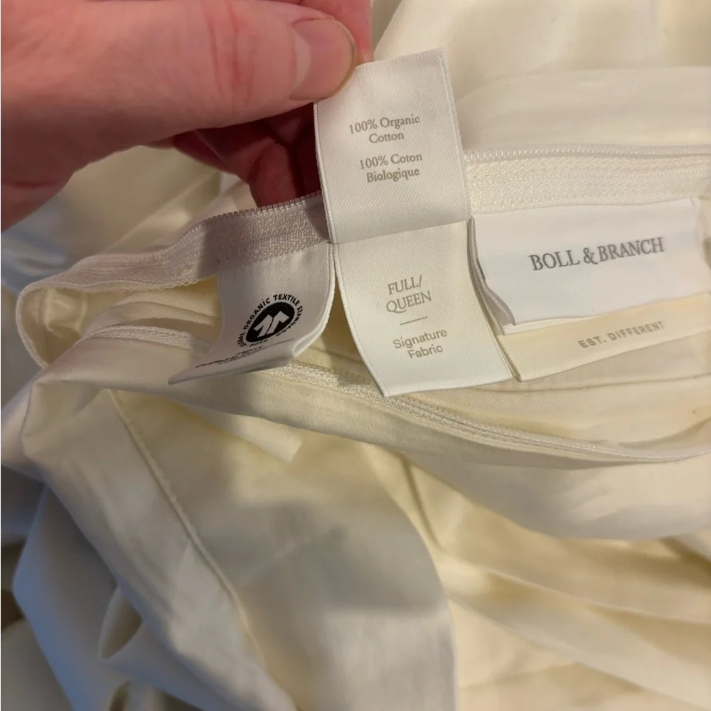 NEW Boll & Branch Signature Hemmed Duvet Cover Organic Cotton Full/ Queen